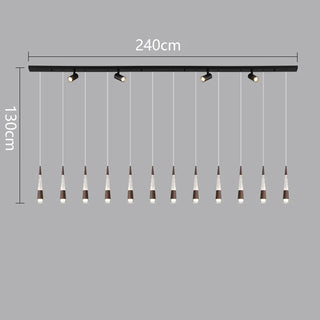 Riva - Modern Hanging Cone Glass Striped Pedant Ceiling Light