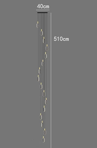 Zoe - Modern LED Round Black & Gold Ceiling Chandelier