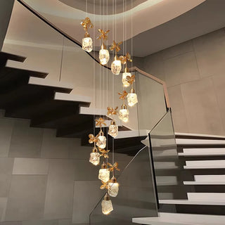 Emiliano - Gold Crystal Teardrop Ceiling Chandelier