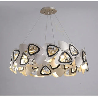 Regel - Round Silver Leaf Hanging Ceiling Light