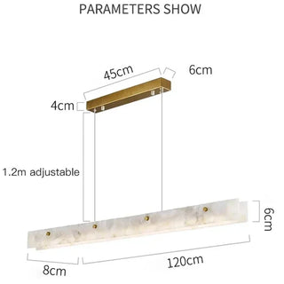 Ricky - White Marble LED Strip Ceiling Chandelier