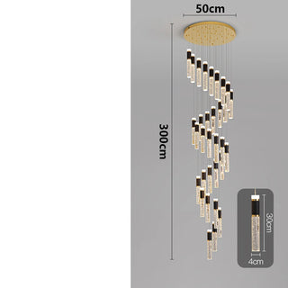 Dylan - Modern Sparkly LED Tube Ceiling Round Chandelier