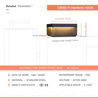 Tim - LED Outdoor Waterproof Courtyard Pillar Top, Fence, Cap Door Post Fence Light