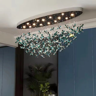 Sapphire Bloom - Statement Ceiling Light with Blue Crystal Accents