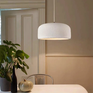 Jose - Round White Dish Wabi-Sabi Hanging  Ceiling Light