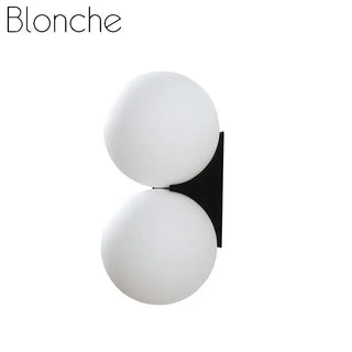 Eyre - Modern Minimalist White Milk Shade Circular Glass Ball Wall Light