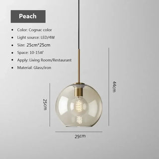 Millie Cognac - Transparent Glass Bubble Led Pendant Lights