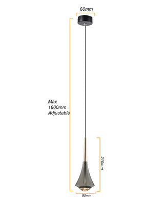 Yelena - LED Pendant Curved Ceiling Light