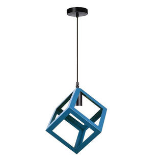 Maha - Modern Square Caged Metal Cube Pendant Hanging Ceiling Light