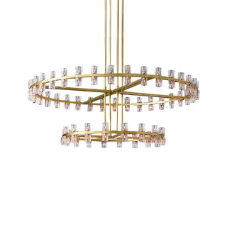 Harbie- Statement Gold Beam Cylindrical Up Down Hanging Chandelier