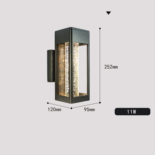 Lainey - Black Caged Crystal Bubble Glass Outdoor Wall Light