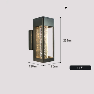 Lainey - Black Caged Crystal Bubble Glass Outdoor Wall Light