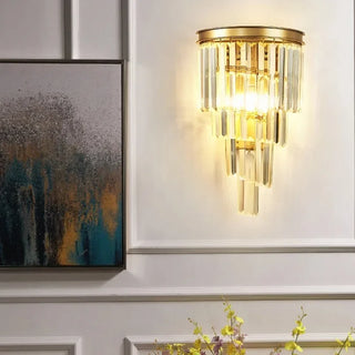 Isabella - Gold Curved Hanging Glass Wall Light