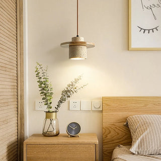 Örebro - Brown Marble Stone Round Shade Hanging Pendant Ceiling Light