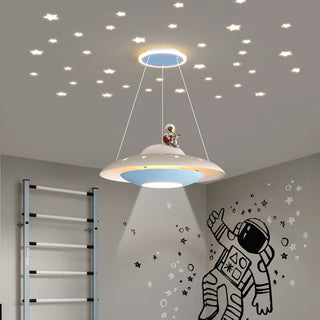 Aelius - Children's Room Astronaut UFO Hanging Ceiling Light