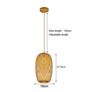 Horten - Natural Handwoven Bamboo Lantern Light Pendant