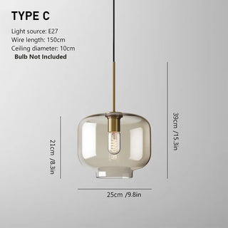 Kaloyan - Hanging Pendant Industrial Glass Lamp
