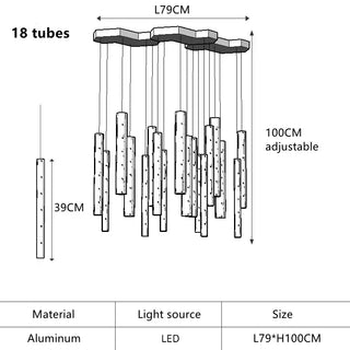 Kiyoshi - Modern LED Tube Hanging Ceiling Light