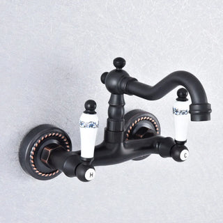 Dore - Ceramic Dual Handle Wall Mixer Kitchen Tap