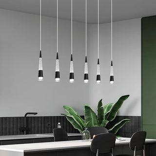 Riva - Modern Hanging Cone Glass Striped Pedant Ceiling Light