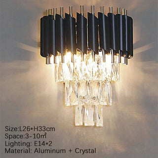 Lacey - Crystal Tiered Modern Glass Wall Light Chandelier