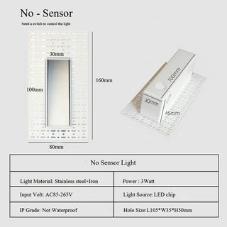 Evelina - Embedded Frameless LED  Motion Sensor Step & Stair Wall Lights