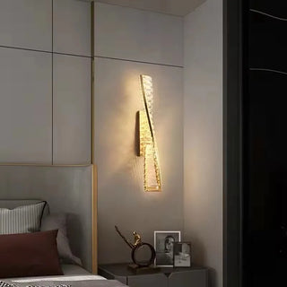 Mabel - Luxury Gold LED Twisted Crystal Wall Light