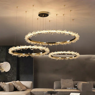 Gita - Modern Round Crystal Ceiling Chandelier - luxury chandelier by Hominator