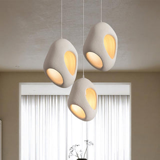 Andy - Polystyrene Round Wabi-Sabi Pendant Ceiling Light