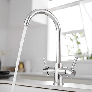 Maryjo - Deck Mounted Hot/Cold Mixer Dual Handle Tap