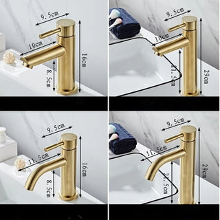 Penna - Gold Brass Hot/Cold Mixer Basin Tap