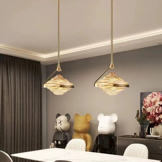 Coslada - Minimal Modern Patterned Glass Pendant Statement Pendant Ceiling Light