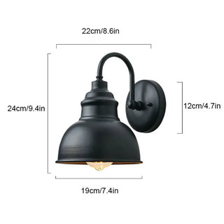 Dovar - Outdoor Round Fixed Curved Arm Downlight Wall Light