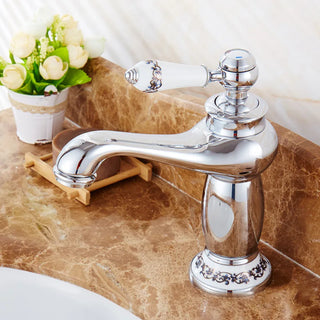 Ambrosio - Hot/Cold Retro Porcelain Single Lever Basin Tap