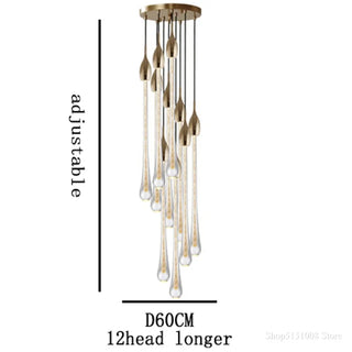 Hannah - Modern Spiral Teardrop with Liquid Ceiling Chandelier