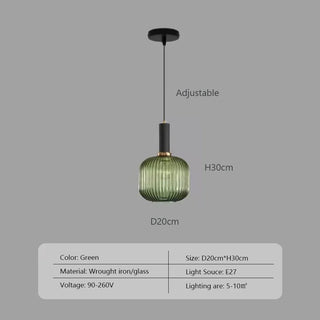 Carolina - Vintage Stained Glass Hanging Pendant Light