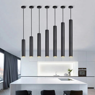 Willow - Dimmable LED Long Tube Modern Adjustable Cord Pendant Light