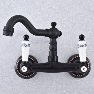 Dore - Ceramic Dual Handle Wall Mixer Kitchen Tap