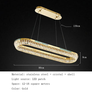 Lunaglow  - Elegant Crystal LED Ring Chandelier for Living & Dining Rooms