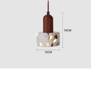Navarre - Japanese Minimalist Walnut Brown Marble Hanging Pendant Ceiling Light