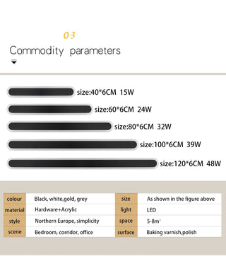 Emlen  - Rounded Rectangle Long Wall Light Bar