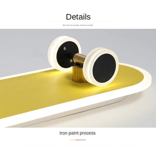 Yubbe - Gold Modern Skateboard LED Ceiling Light