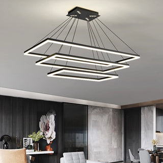 Adele - Tiered Hanging LED Rectangle Modern Chandelier