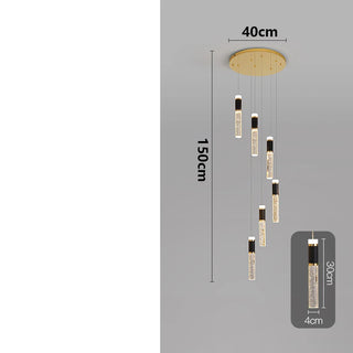 Dylan - Modern Sparkly LED Tube Ceiling Round Chandelier