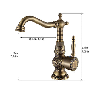 Mellisa - Antique Brass Rotating Single Lever Mixer Basin Tap