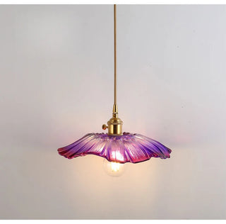 Viola - Glass Hanging Round Patterned Pendant Ceiling Light