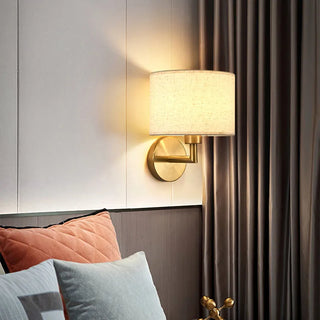 Junejo - Fabric Shade Rotating Bedside Reading Wall Light