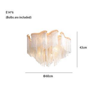 Maya - Modern Round Tiered Tassel Chain Ceiling Light Chandelier