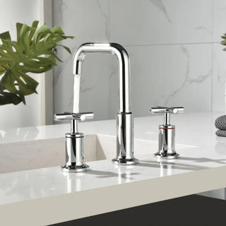 Sheryll - Dual Handle Modern Brushed Basin Tap