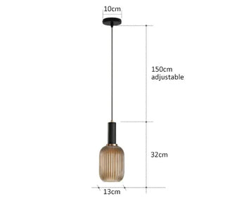 Kiara - Green Patterned Glass Hanging Pendant Ceiling Light